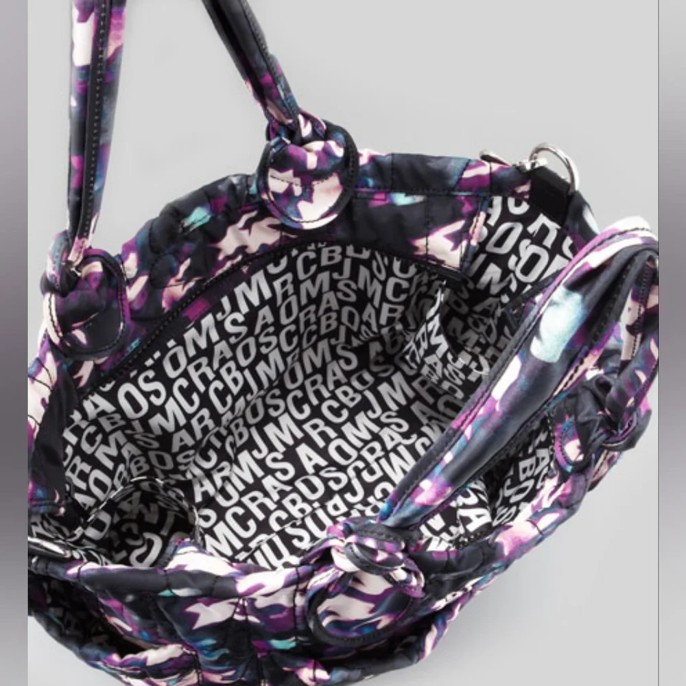 MARC by Marc Jacobs Pretty Nylon Eliz-A-Baby Diaper Bag, Black & Purple Multi